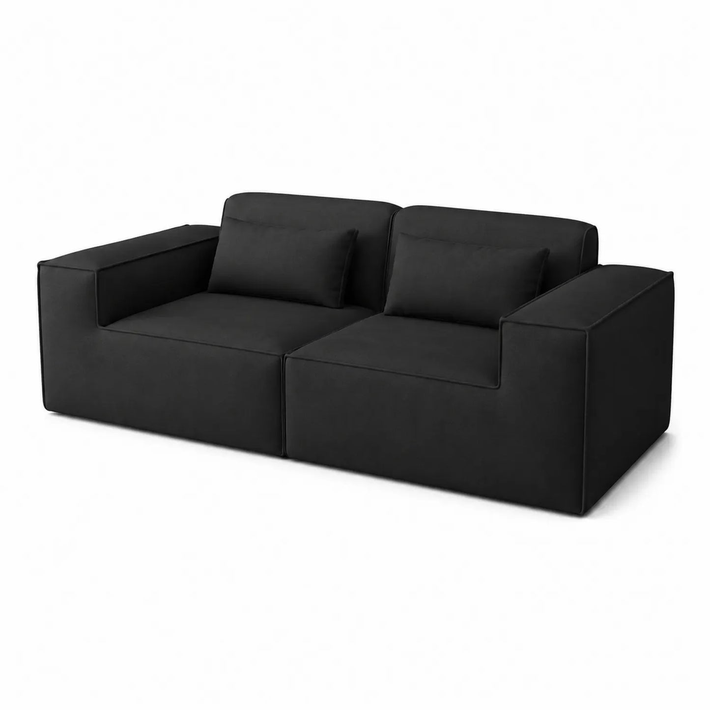 2-Sitzer Sofa Schwarz Polyester 200cm