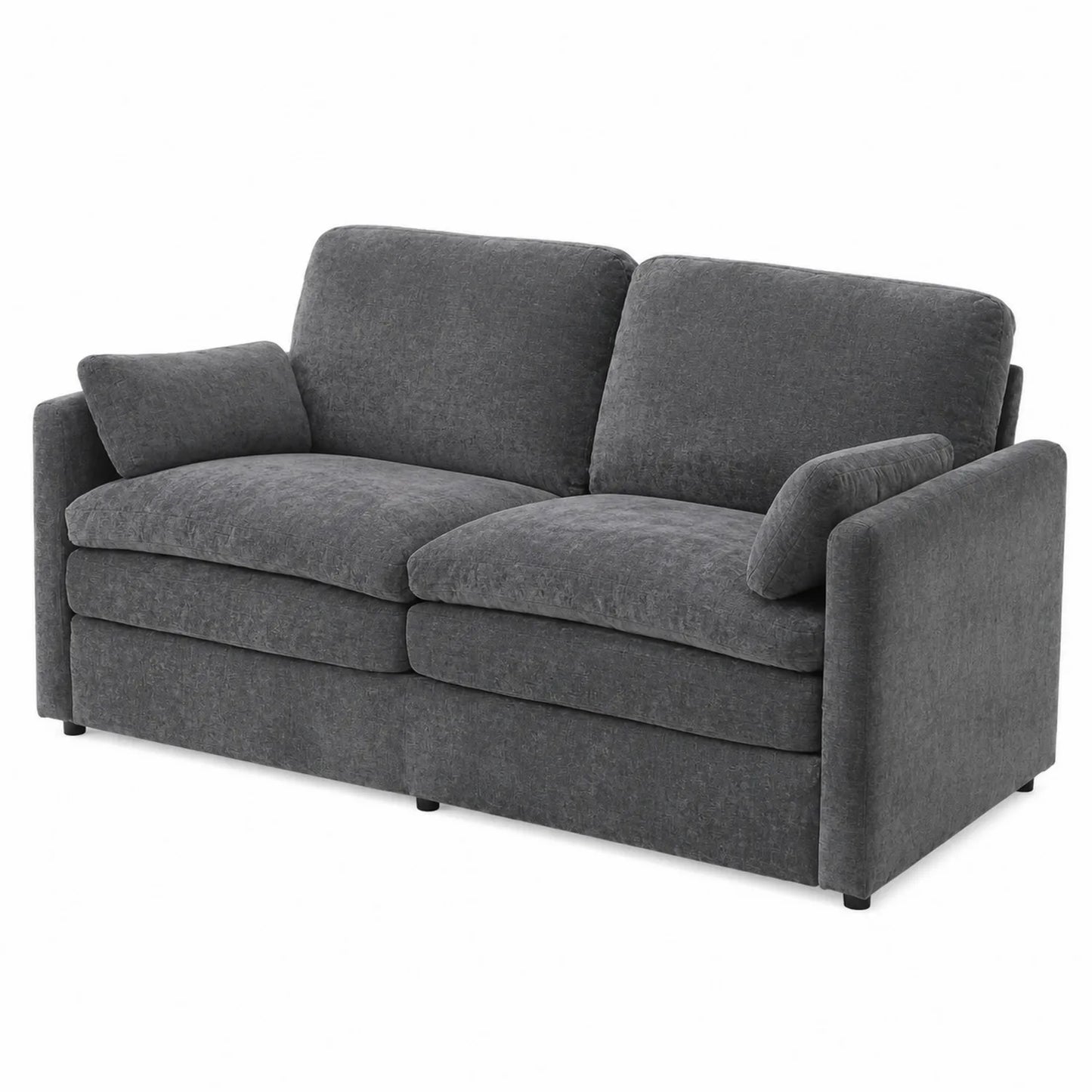 3-Sitzer Sofa Polyester Dunkelgrau 210 cm