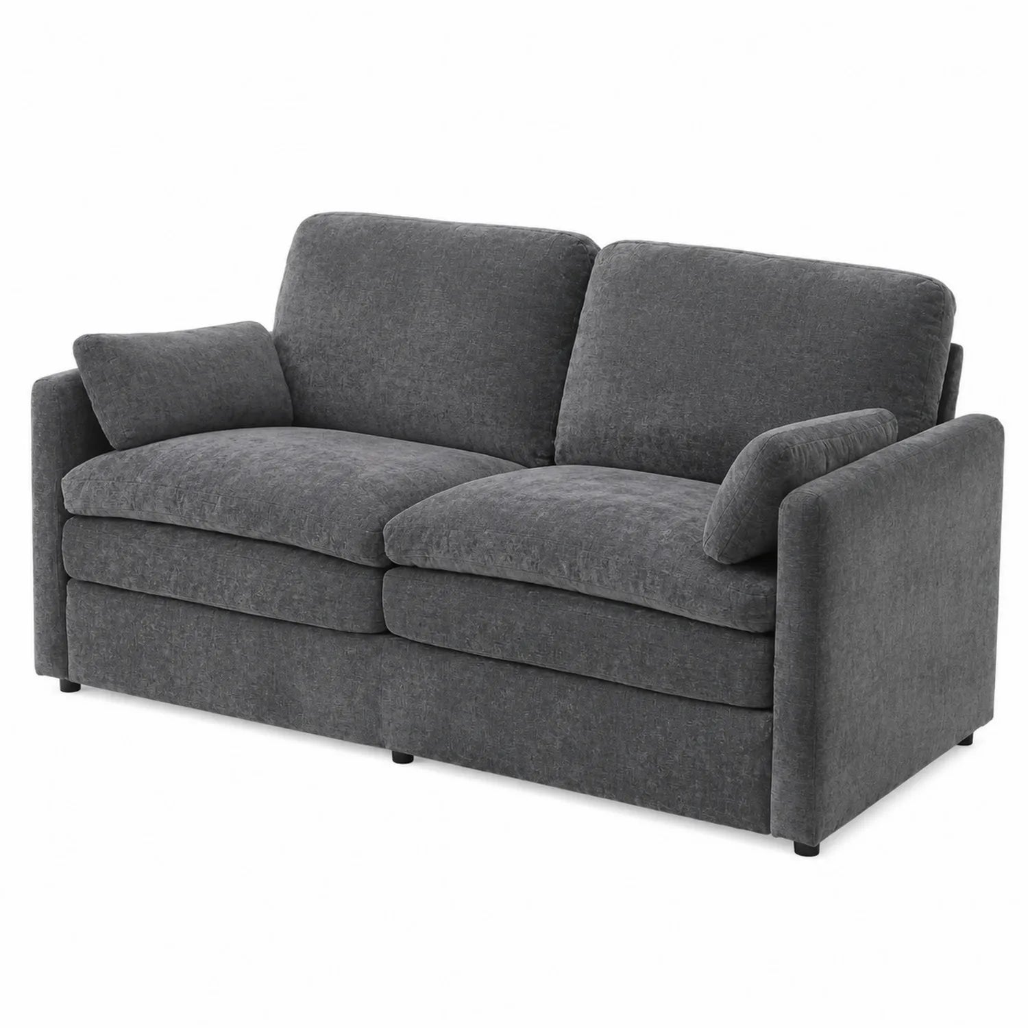 3-Sitzer Sofa Polyester Dunkelgrau 210 cm