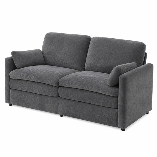 3-Sitzer Sofa Polyester Dunkelgrau 210 cm
