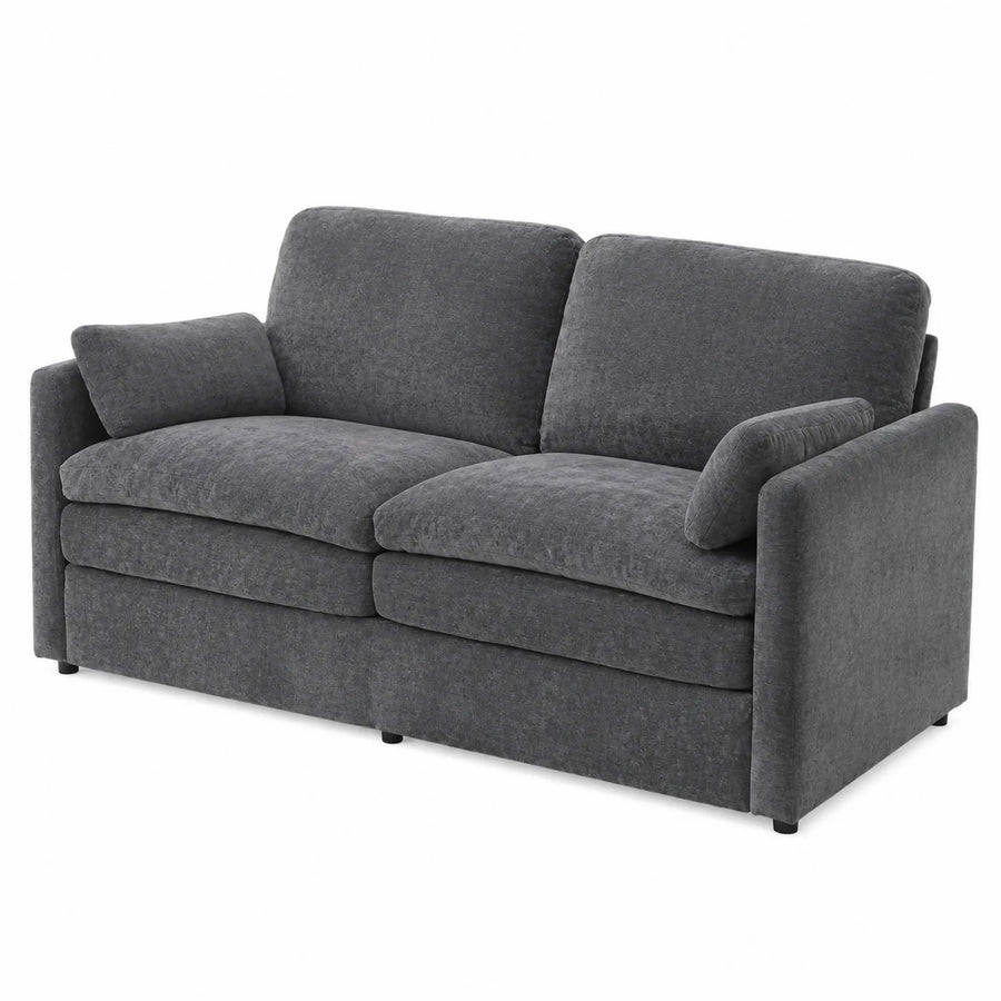 3-Sitzer Sofa Polyester Dunkelgrau 210 cm