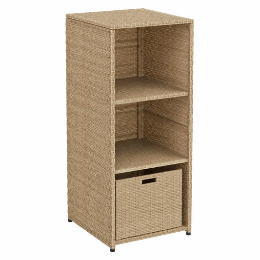 Regal Polyethylengeflecht Beige 3 Fächer 40x40x100 cm