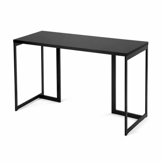Schwarzer Tisch mit MDF-Platte und Stahlrahmen 120x60x75cm