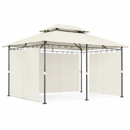 Pavillon Pergola 3x4m Stahl Polyester Beige