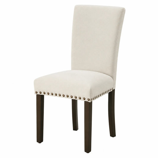 Esszimmerstuhl Holzgestell Stoffbezug Creme 95cm