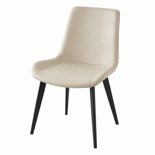 Esszimmerstuhl Kunstleder Beige mit Metallbeinen