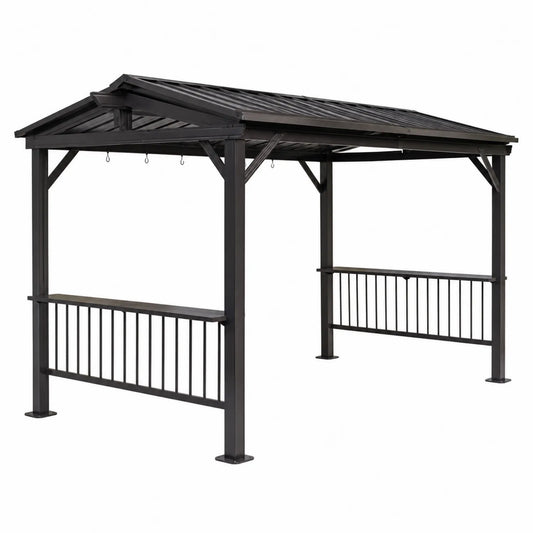 Metall Gartenpavillon 3x4m Schwarz